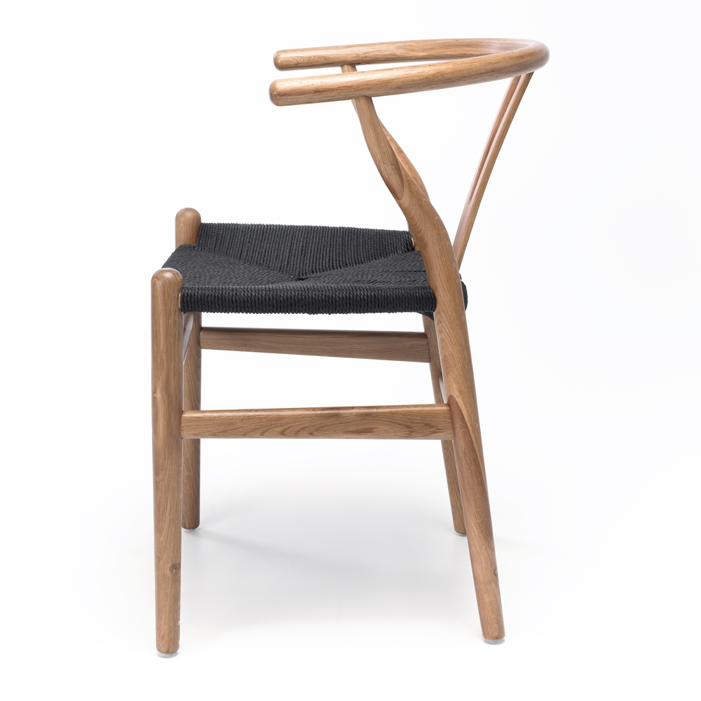 Wishbone Dining Chair - Natural w Black Rope